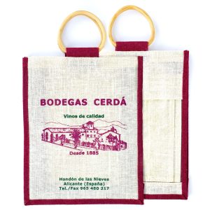 Bolsa de rafia para 3 botellas